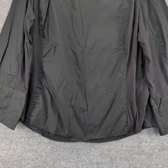 JMS Just My Size Button Up Womens Shirt Size 3X Black Long Sleeve - Picture 7 of 10